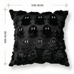 Sm:)e Embroidered Goost Plush Faux Fur Jacquard Halloween Throw Pillow Cover 18x18 Inch White, Set of 2 Silky Soft Cushion Case for Sofa Couch - Image 37