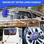 GreatCool 62 Car Wash Brush Kit Mitt Mop Sponge with Long Handle Chenille Microfiber Car Cleaning Brush Kit Supplies Car Washing Mop Kit Car Care of Scratch-Free Replacement Head for Car RV Truck - Image 10