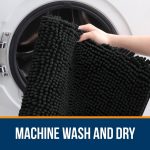 Buganda Bathroom Rugs 30x20, Quick Dry Machine Washable Chenille Bath Mats with Rubber Backing, Grey - Image 53