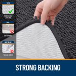 Buganda Bathroom Rugs 30x20, Quick Dry Machine Washable Chenille Bath Mats with Rubber Backing, Grey - Image 31