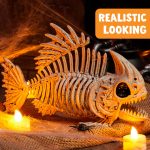 Joyfy Halloween Skeleton Fish Skeleton Halloween Decor,Plastic Skeleton with LED Eye for Halloween Decoration Outdoor Haunted House Party - Image 16