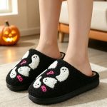BERANMEY Halloween Slippers for Women Perfect Soft Plush Comfy Warm Slip-On Cute Womens Slippers Indoor Fluffy House Slippers for Women and Men Non-slip Fuzzy Flat Slides - Image 20