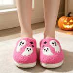 BERANMEY Halloween Slippers for Women Perfect Soft Plush Comfy Warm Slip-On Cute Womens Slippers Indoor Fluffy House Slippers for Women and Men Non-slip Fuzzy Flat Slides - Image 56