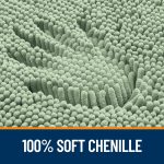 Buganda Bathroom Rugs 30x20, Quick Dry Machine Washable Chenille Bath Mats with Rubber Backing, Grey - Image 74