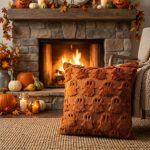 Sm:)e Embroidered Goost Plush Faux Fur Jacquard Halloween Throw Pillow Cover 18x18 Inch White, Set of 2 Silky Soft Cushion Case for Sofa Couch - Image 20