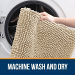Buganda Bathroom Rugs 30x20, Quick Dry Machine Washable Chenille Bath Mats with Rubber Backing, Grey - Image 84