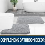 Buganda Bathroom Rugs 30x20, Quick Dry Machine Washable Chenille Bath Mats with Rubber Backing, Grey - Image 71