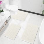 Buganda Bathroom Rugs 30x20, Quick Dry Machine Washable Chenille Bath Mats with Rubber Backing, Grey - Image 18