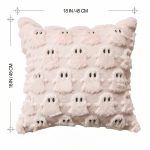 Sm:)e Embroidered Goost Plush Faux Fur Jacquard Halloween Throw Pillow Cover 18x18 Inch White, Set of 2 Silky Soft Cushion Case for Sofa Couch - Image 28